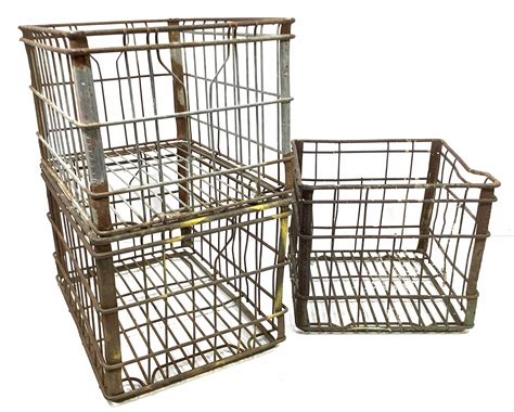 steffen's metal dairy box|Vintage Metal Milk Crates .